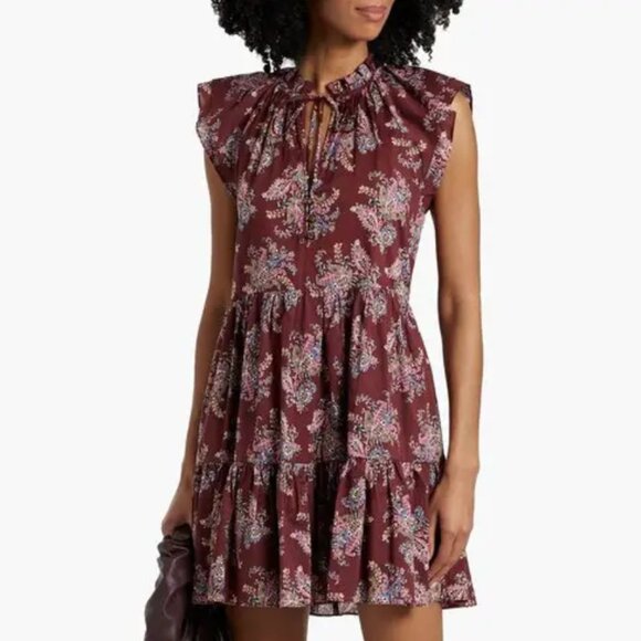 VERONICA BEARD Zee Tiered Mini Dress Size 8 - Picture 1 of 10